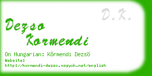 dezso kormendi business card