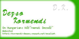 dezso kormendi business card